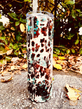 Load image into Gallery viewer, Herding Kids and Cattle 30oz cowhide tumbler cute western tumbler