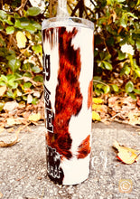 Load image into Gallery viewer, Herding Kids and Cattle 30oz cowhide tumbler cute western tumbler