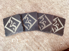 Load image into Gallery viewer, Custom Laser Engraved Slate Coasters / Slate Coaster Set