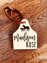 Load image into Gallery viewer, Custom Name Bag Tag Custom Diaper Bag Tag Laser Engraved Personalized Tags