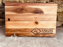 Load image into Gallery viewer, Custom Personalized Engraved Live Edge Board 18x12 Acacia Custom Board