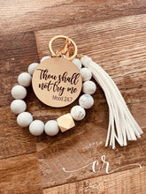 Load image into Gallery viewer, Custom Keychain Bracelets / Laser Engraved Keychain Bracelets / Momma Keychain Bracelet/ Thou Shall Not Try Me / Behind Every Bad Bitch