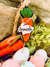 Load image into Gallery viewer, Easter Basket Tag / Easter Name Tag / Custom Easter Tag / Bunny Name Tag / Custom Name Tag / Wooden Easter Tag