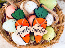 Load image into Gallery viewer, Easter Basket Tag / Easter Name Tag / Custom Easter Tag / Bunny Name Tag / Custom Name Tag / Wooden Easter Tag