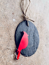 Load image into Gallery viewer, Heaven in our home cardinal ornament / engraved slate ornament / In memory ornament