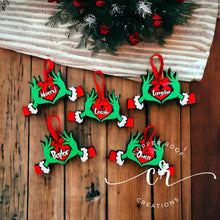 Load image into Gallery viewer, Custom Heart Hands Christmas Ornament
