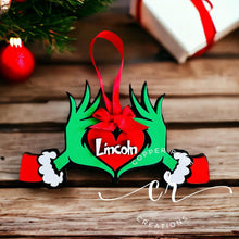 Load image into Gallery viewer, Custom Heart Hands Christmas Ornament