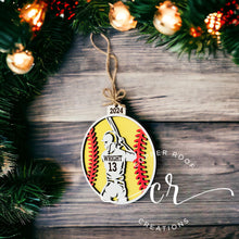 Load image into Gallery viewer, Custom Softball Ornament