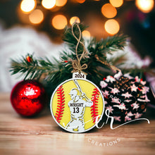 Load image into Gallery viewer, Custom Softball Ornament