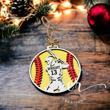 Load image into Gallery viewer, Custom Softball Ornament