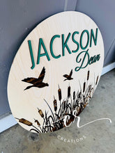 Load image into Gallery viewer, Duck Nursery Sign / Nursery Name Sign / Duck Theme Sign