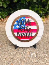 Load image into Gallery viewer, Fourth of July Theme / Summer Theme Interchangeable Shiplap Laser cut Sign with Stand 4th of July