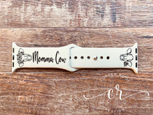 Load image into Gallery viewer, Momma Cow (or any name!) Laser Engraved Custom Personalized Apple Watch Band