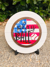 Load image into Gallery viewer, Fourth of July Theme / Summer Theme Interchangeable Shiplap Laser cut Sign with Stand 4th of July