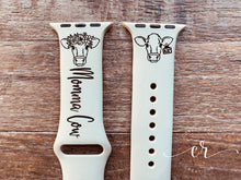 Load image into Gallery viewer, Momma Cow (or any name!) Laser Engraved Custom Personalized Apple Watch Band