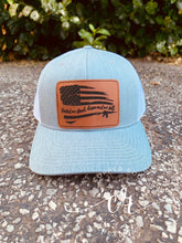 Load image into Gallery viewer, United we stand, disarmed we fall Richardson 112 hat custom laser engraved personalized leather patch hat SnapBack mesh back hat