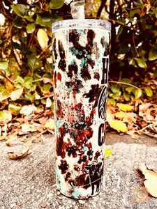 Herding Kids and Cattle 30oz cowhide tumbler cute western tumbler