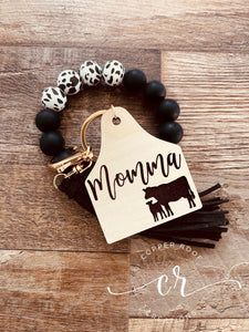 Custom Keychain Bracelets / Laser Engraved Keychain Bracelets / Momma Keychain Bracelet/ Thou Shall Not Try Me / Behind Every Bad Bitch