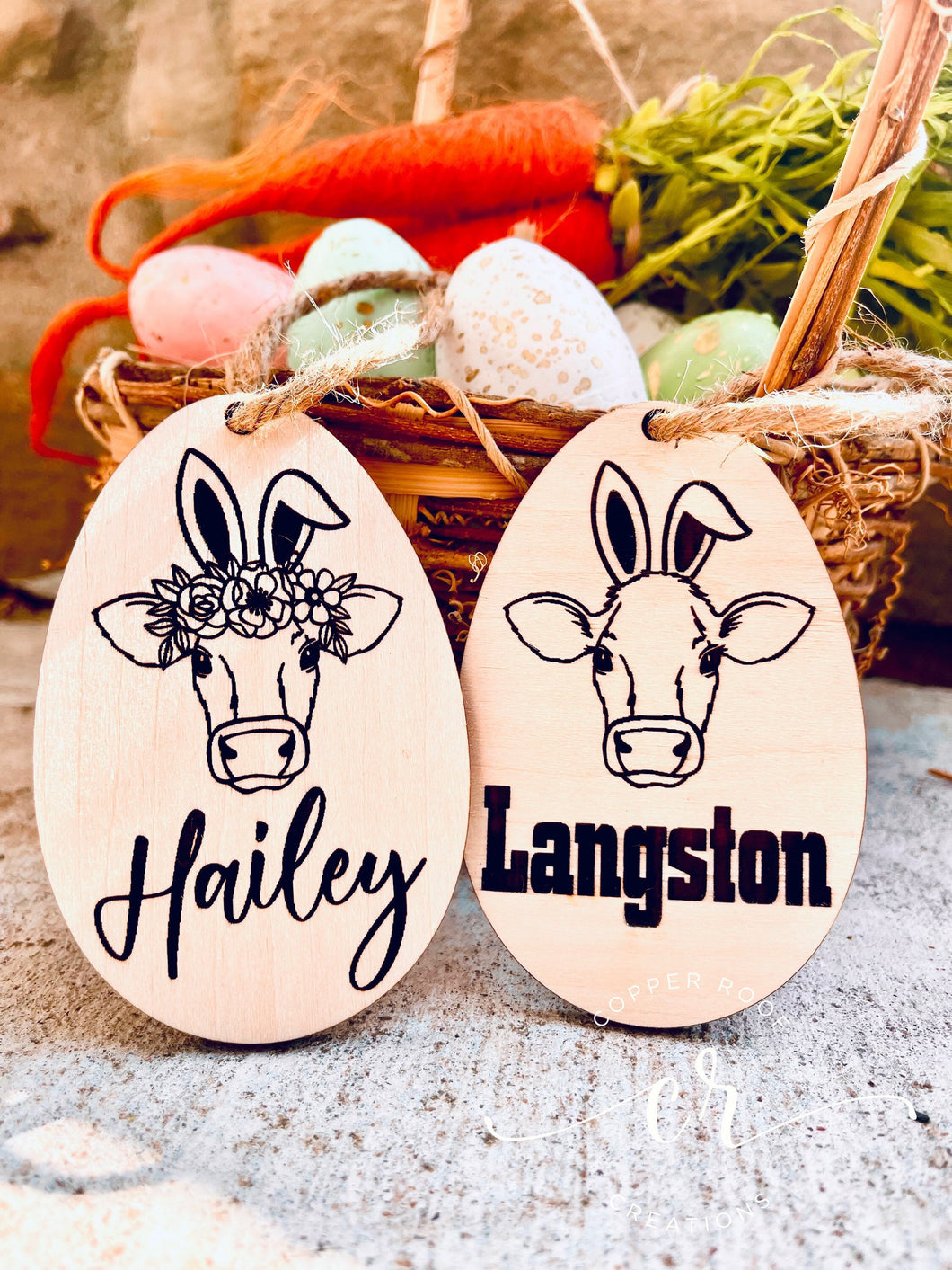 Easter Basket Tags / Custom Engraved Tags / Laser Engraved Tags / Easter Tags / Basket Tags