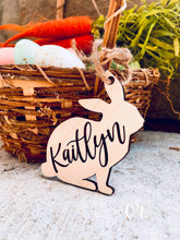 Load image into Gallery viewer, Easter Bunny Basket Tags / Basket Tags / Laser Engraved Wood Tags / Bunny Tags
