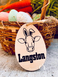 Easter Basket Tags / Custom Engraved Tags / Laser Engraved Tags / Easter Tags / Basket Tags