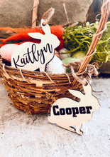 Load image into Gallery viewer, Easter Bunny Basket Tags / Basket Tags / Laser Engraved Wood Tags / Bunny Tags
