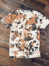 Load image into Gallery viewer, Whiskey Bent and Spell Bound / Faux Cowhide Shirt / Bleached Cowhide Shirt /Western Halloween Shirt
