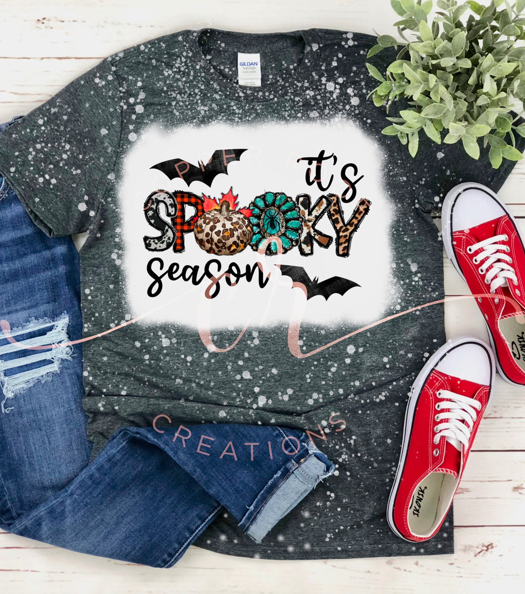 It’s Spooky Season t-shirt / Halloween shirt / sublimated Halloween shirt / bleached sublimation shirt