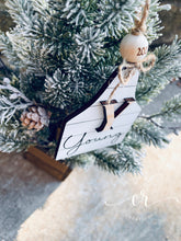 Load image into Gallery viewer, Custom Cow Tag Ornament Family Name Ornament Western Ornament Shiplap Ornament
