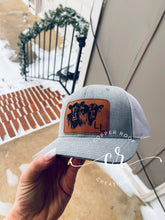 Load image into Gallery viewer, Engraved Patch Cow Hat / Richardson Farm Hat / Custom Brand Hat / Custom Engraved SnapBack Hat /Eartag Hat
