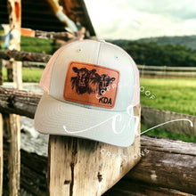 Load image into Gallery viewer, Engraved Patch Cow Hat / Richardson Farm Hat / Custom Brand Hat / Custom Engraved SnapBack Hat /Eartag Hat
