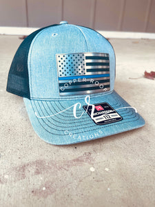 Firefighter / Police blue line Richardson 112 Hat / Custom 112 Hat