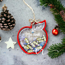 Load image into Gallery viewer, Shaker! Apple Christmas Ornament /  Shaker Ornament / Custom Teacher Ornament
