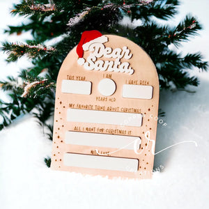 Dear Santa Dry Erase Sign