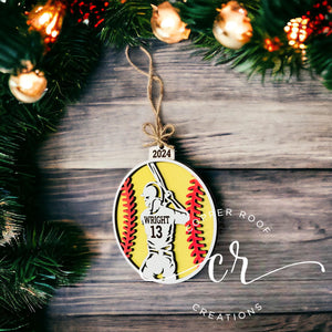 Custom Softball Ornament