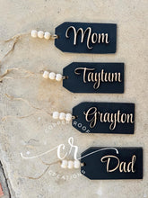 Load image into Gallery viewer, Custom Laser Cut Wood Stocking Tags Christmas Stocking Tags
