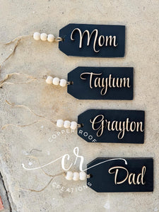Custom Laser Cut Wood Stocking Tags Christmas Stocking Tags