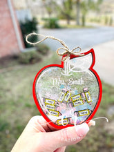 Load image into Gallery viewer, Shaker! Apple Christmas Ornament /  Shaker Ornament / Custom Teacher Ornament
