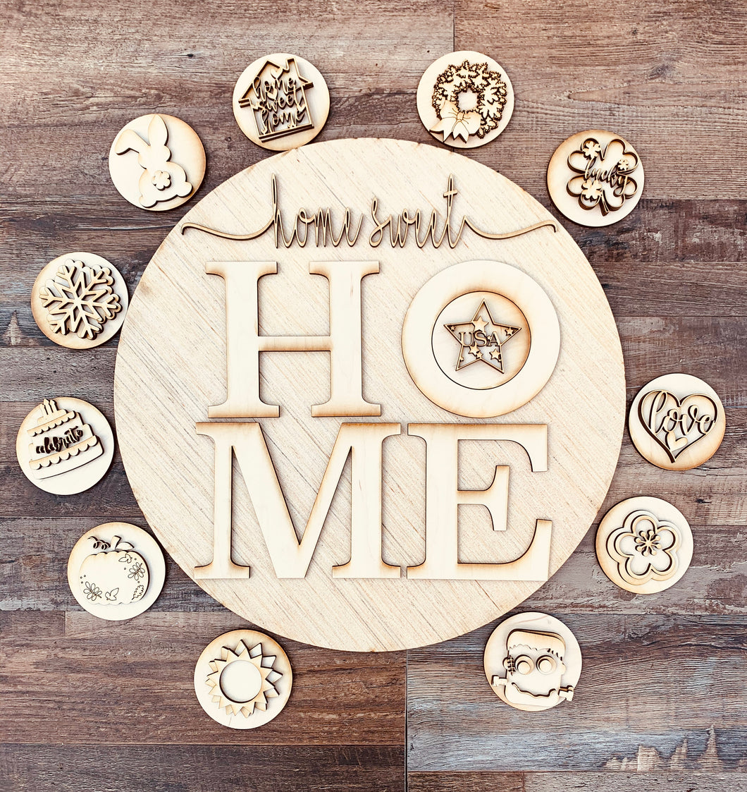 Home Sweet Home Laser Cut Interchangeable Sign DIY