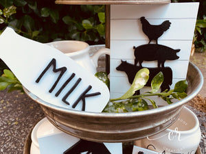 Farm Sweet Farm Tiered Tray Set Laser Cut Wood Kitchen Decor Home tiered tray signs mini sign set